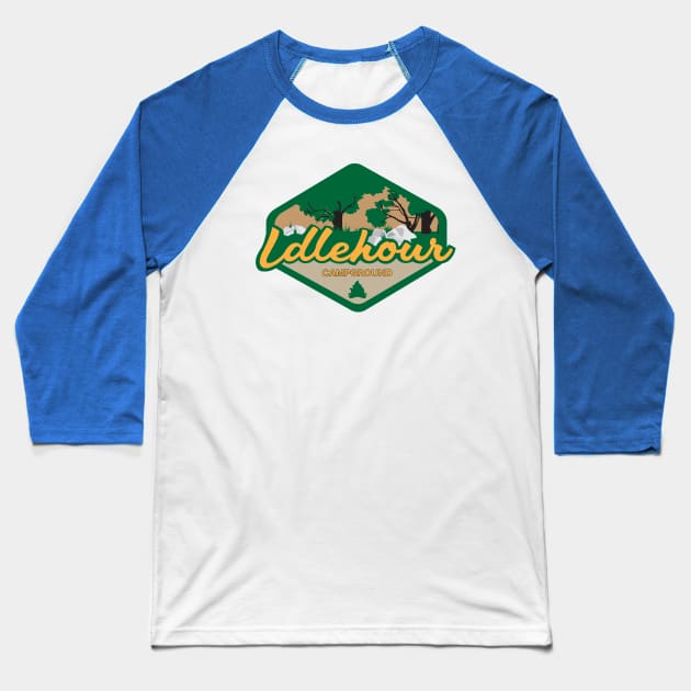 Idlehour Campground Baseball T-Shirt by Four Cats